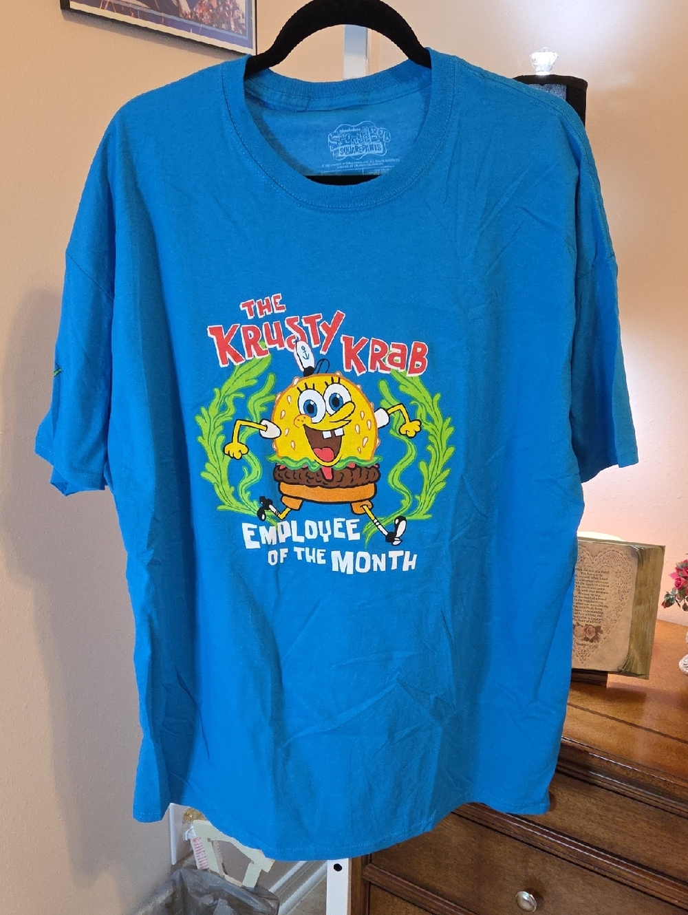 The Krusty Krab 'Employee of the Month' Kids Blue T‑Shirt